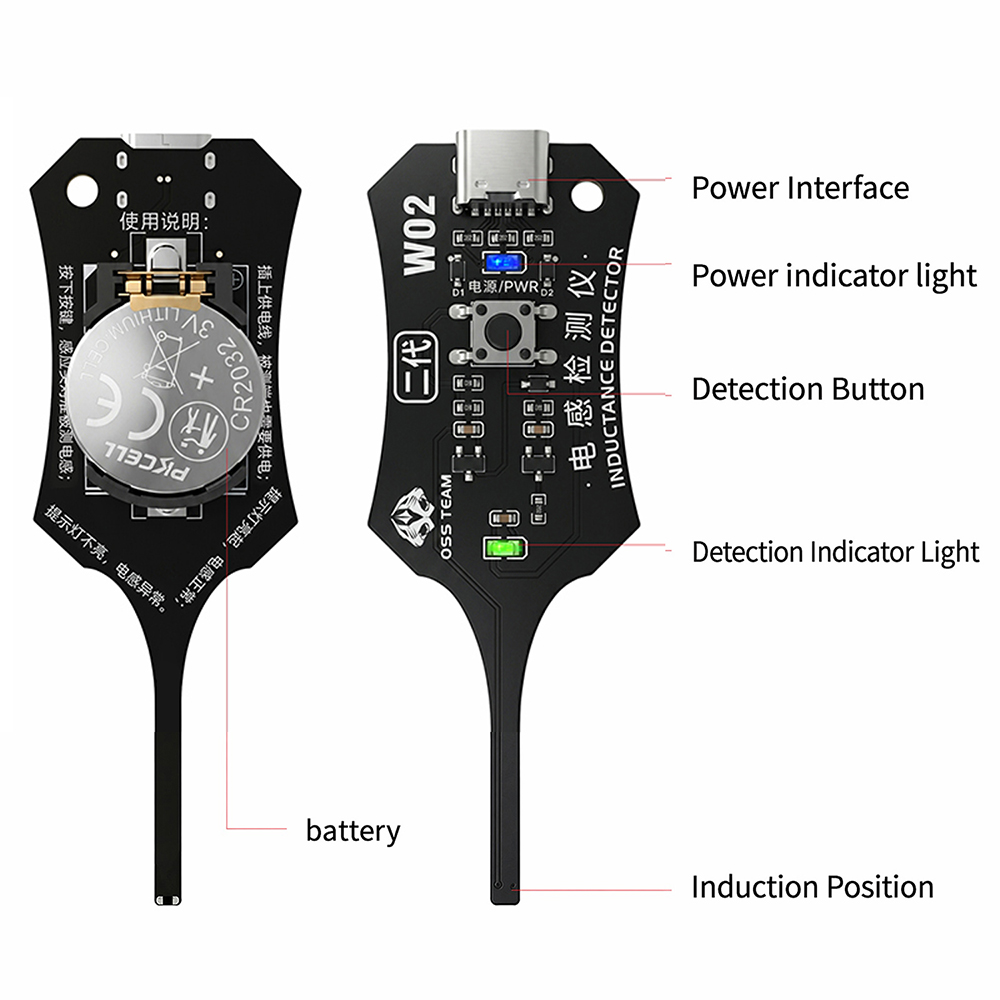 Co Detector Plug - Tester indukcyjności DC 5V, detektor uszkodzeń